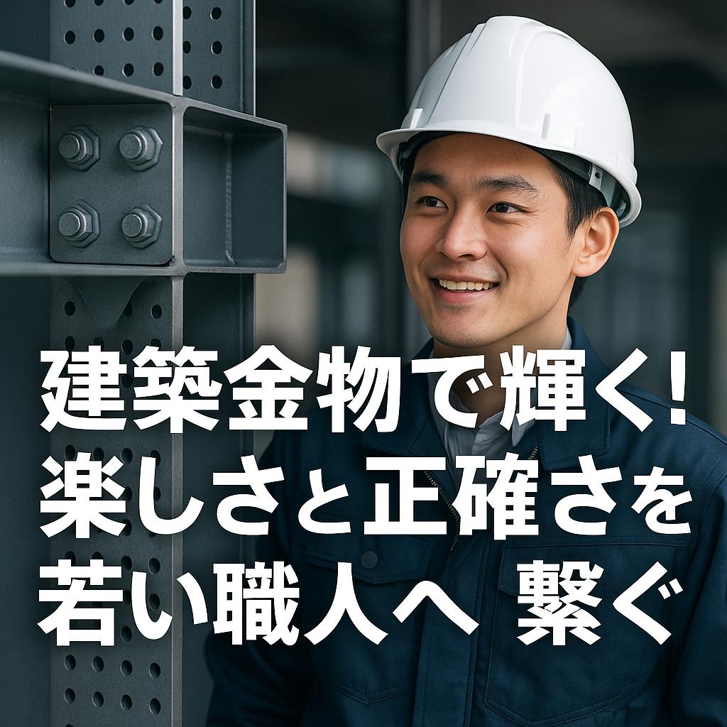 建築金物で輝く！楽しさと正確さを若い職人へ繋ぐ