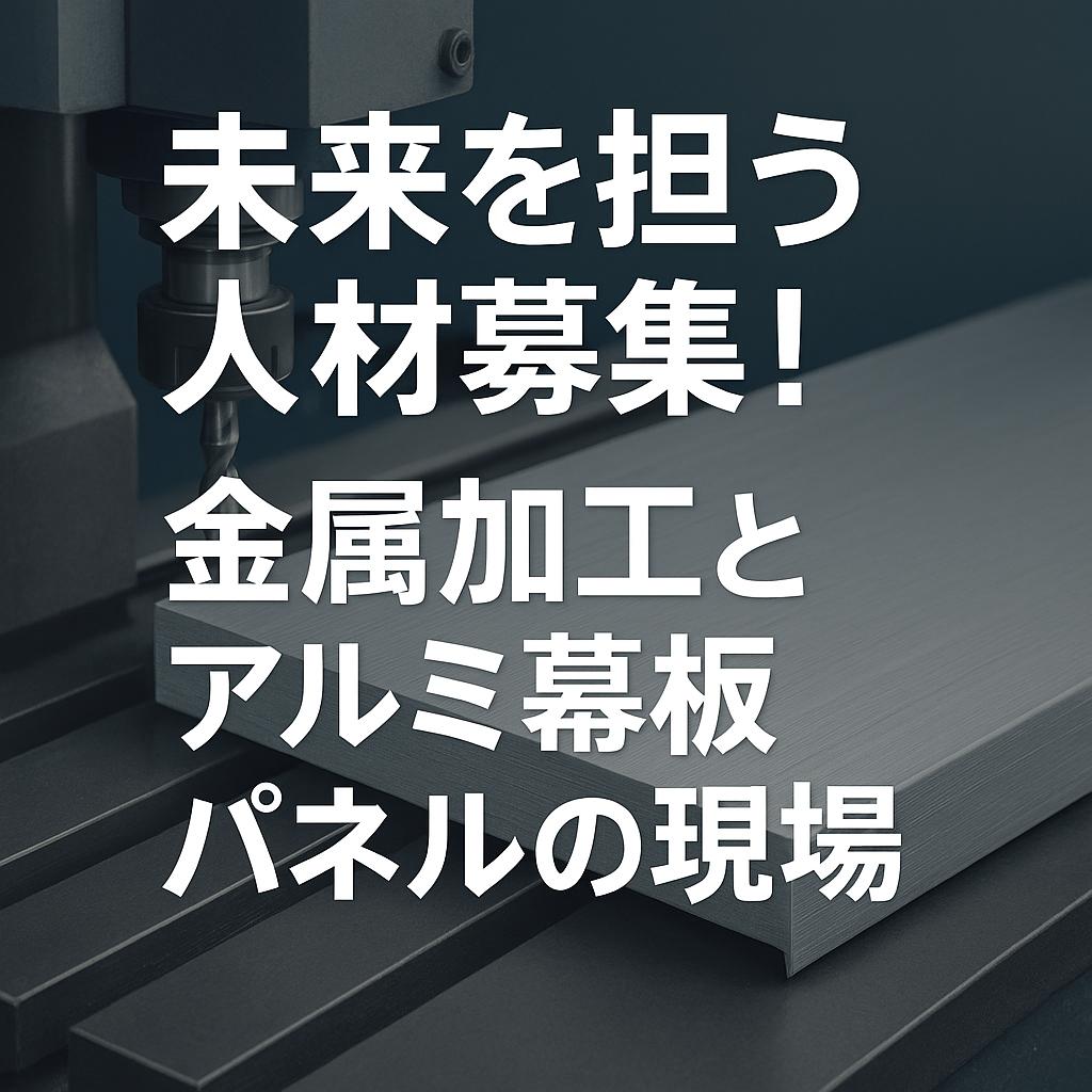 未来を担う人材募集！金属加工とアルミ幕板パネルの現場