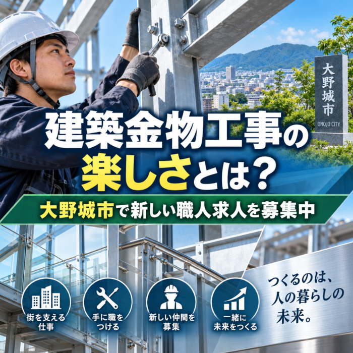 建築金物工事の楽しさとは？大野城市で新しい職人求人を募集中